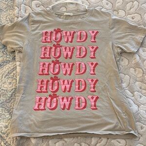 Gray T-Shirt with Pink HOWDY Print